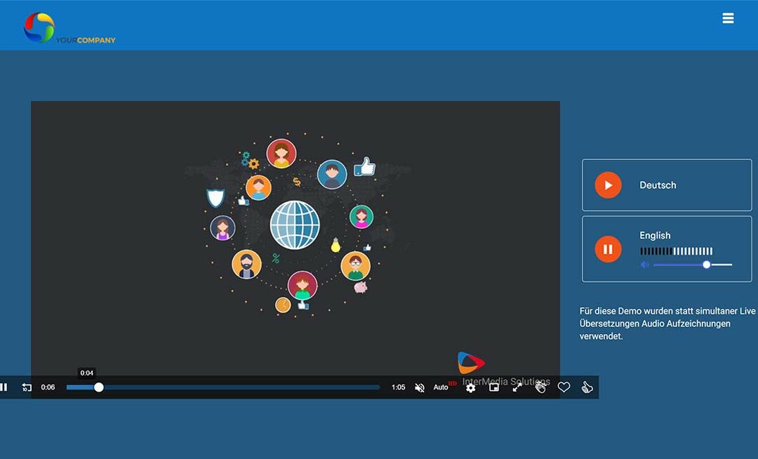 IMS Module für Live Streaming mit Simultanübersetzungen